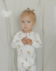 Bamboo Zip Pajamas | Birthday Girl forever french baby