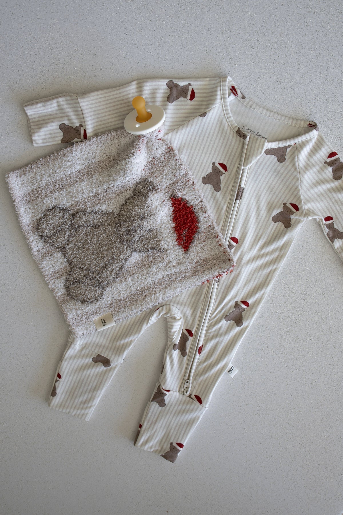 Lovey | Santa Teddy forever french baby