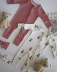 Bamboo Zip Pajamas | Peppermint Stripe Ribbed forever french baby