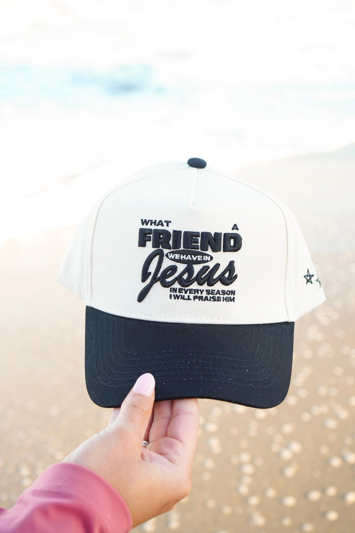 Friend in Jesus - Black Vintage Trucker Hat KenzKustomz