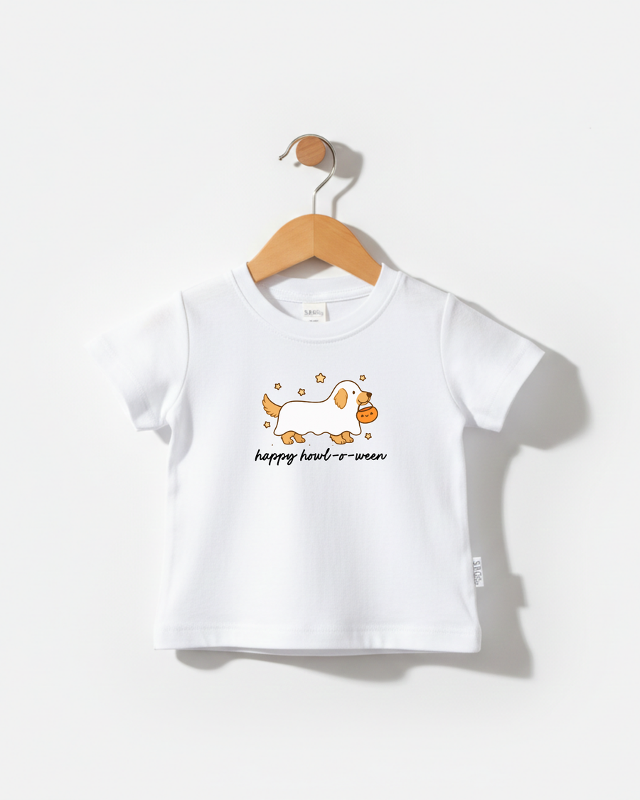 Happy HOWL-o-ween Golden Retriever Kids Tee or Sweatshirt SBG Co.