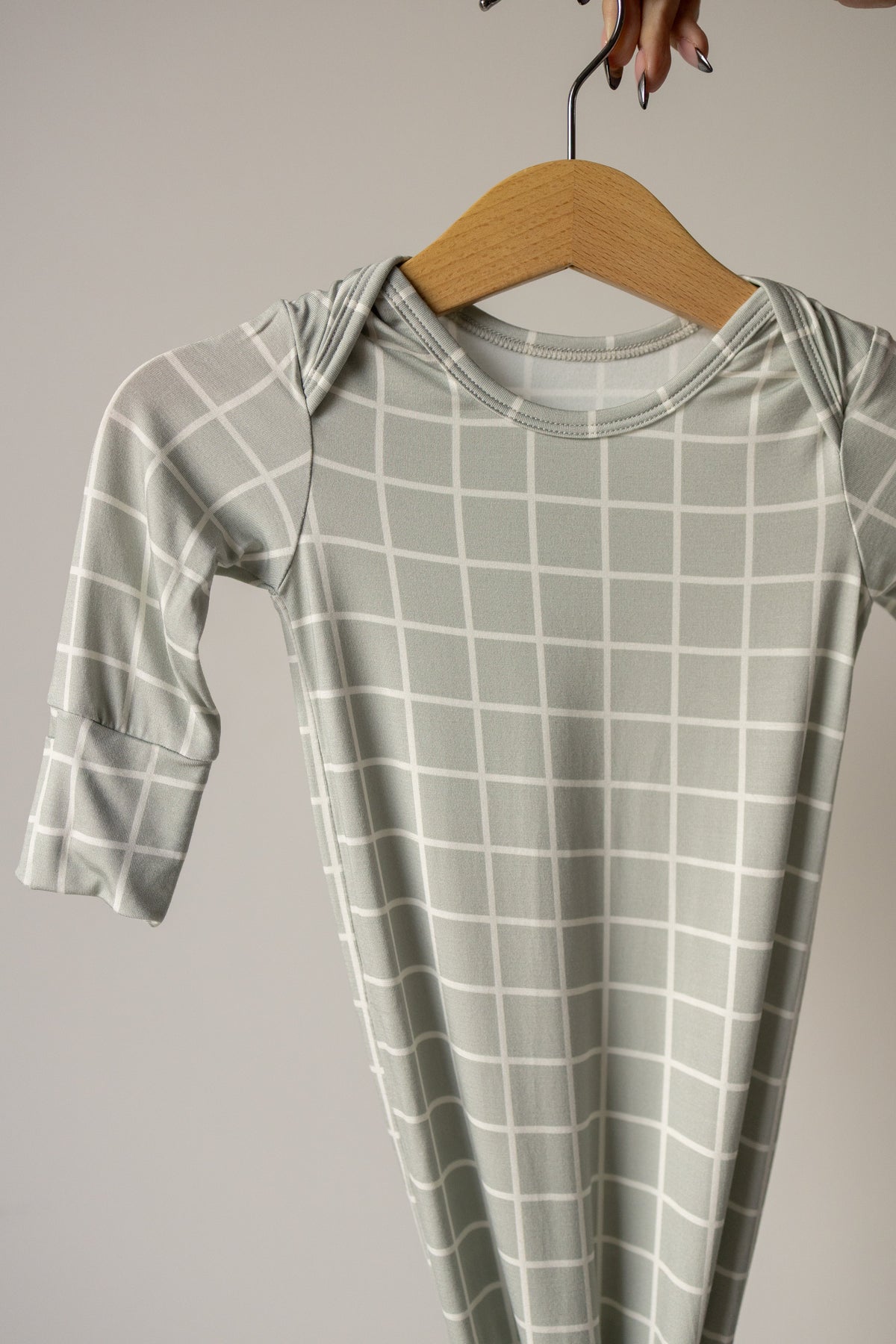 Bamboo Knotted Gown | Foggy Grid forever french baby