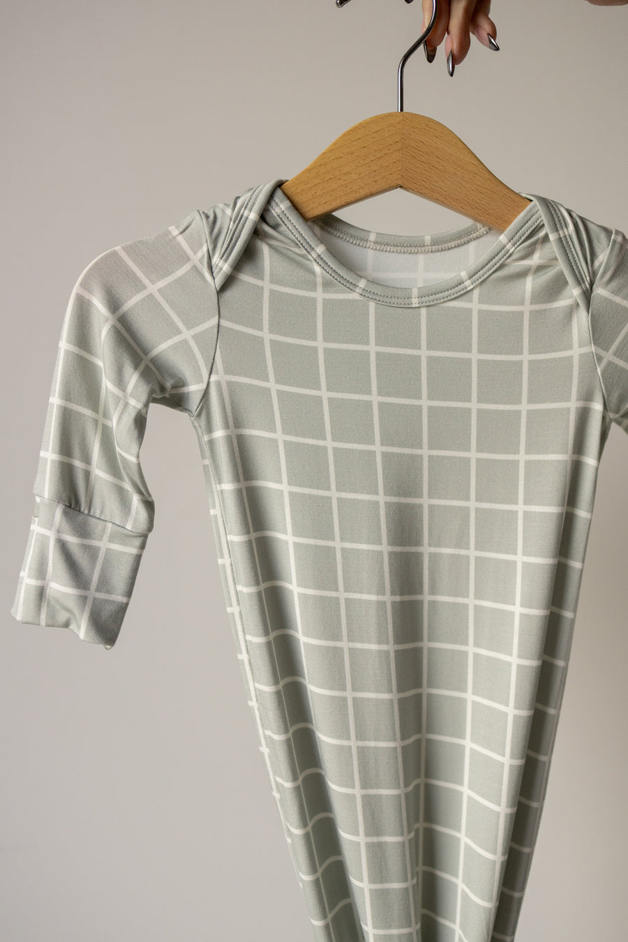 Bamboo Knotted Gown | Foggy Grid forever french baby