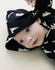 Hooded Bubble Romper  |  Black Bolts