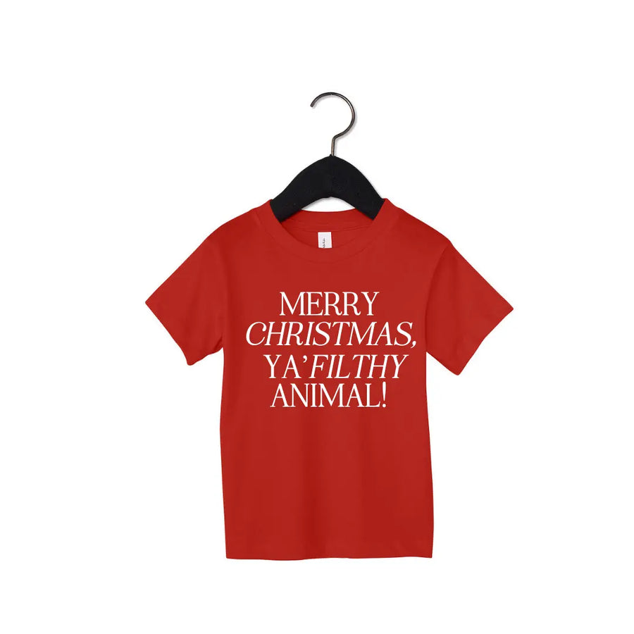 Merry Christmas, Ya Filthy Animal Tee Saved by Grace Co.