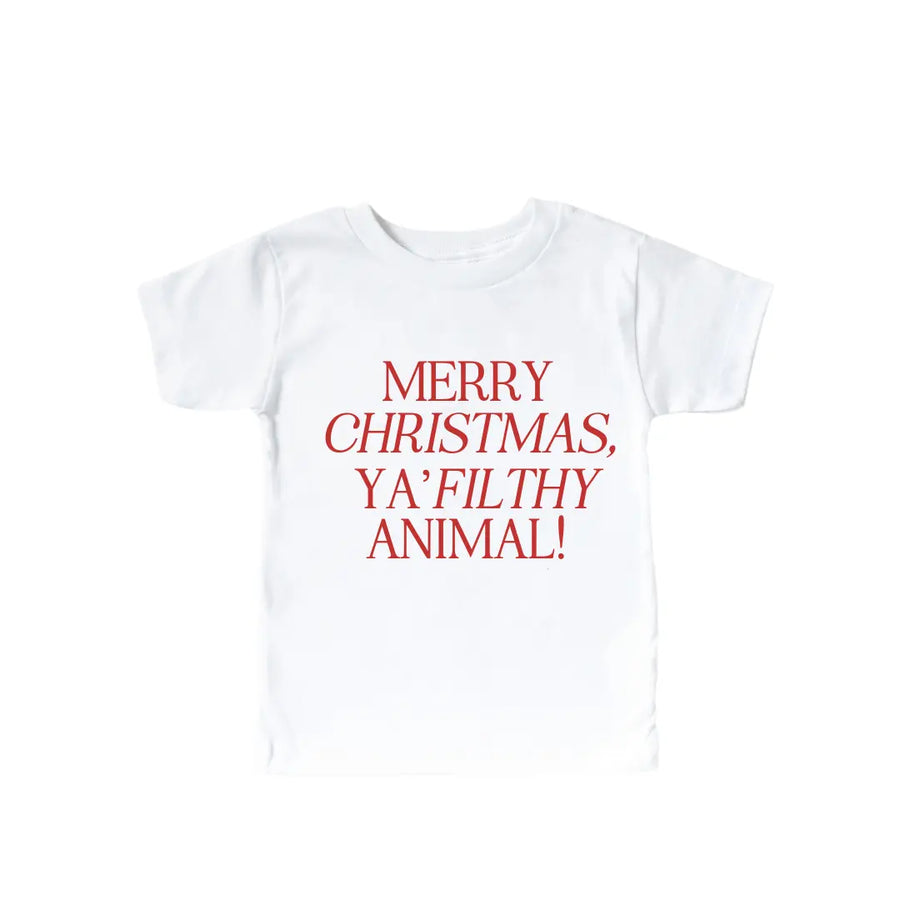 Merry Christmas, Ya Filthy Animal Tee Saved by Grace Co.
