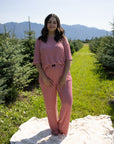 Women's Boxy Tee Lounge Set | Peppermint Stripe Ribbed forever french baby