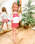 Jesus Christmas Colors Kids Sweatshirt