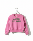 Blessed, Not Lucky Kids Sweatshirt