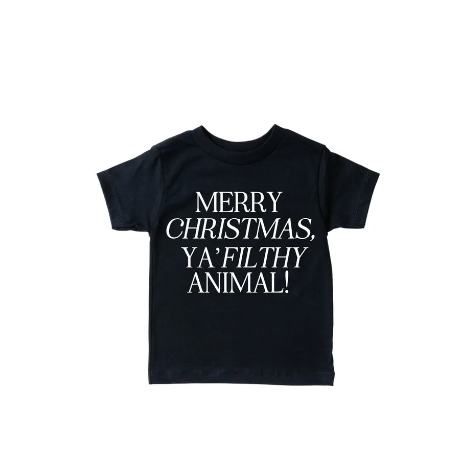 Merry Christmas, Ya Filthy Animal Tee Saved by Grace Co.