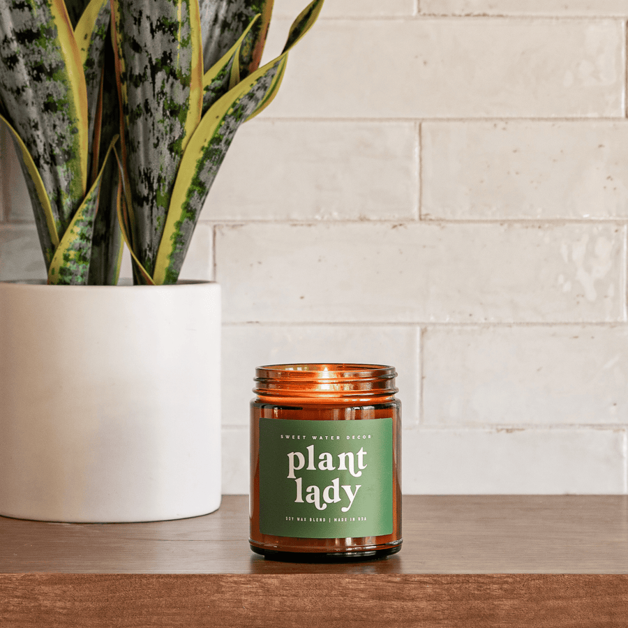 Plant Lady Soy Candle - Amber Jar - 9 oz (Wildflowers and Salt)