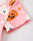 Halloween Ghost Pumpkin Print Short sleeve Dress