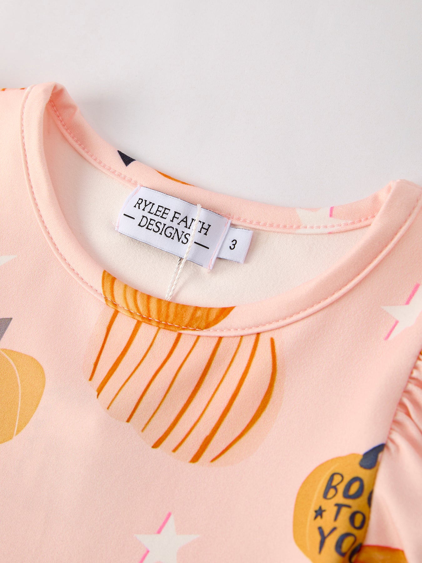 Fall Halloween &amp; Thanksgiving Fun Pumpkin Short Sleeve Girls Dress