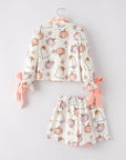 Halloween Ghost Pumpkin Print Girls Pajama Set