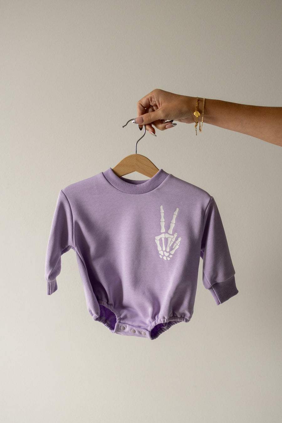 Sweatshirt Romper | Enchanted Skelly forever french baby