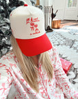 All I Want for Christmas is Cocktails - Red Vintage Trucker Hat KenzKustomz