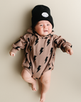 Hooded Bubble Romper  | Mocha Bolts