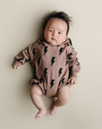 Hooded Bubble Romper  | Mocha Bolts