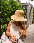 Raffia Bucket Hat with Charms