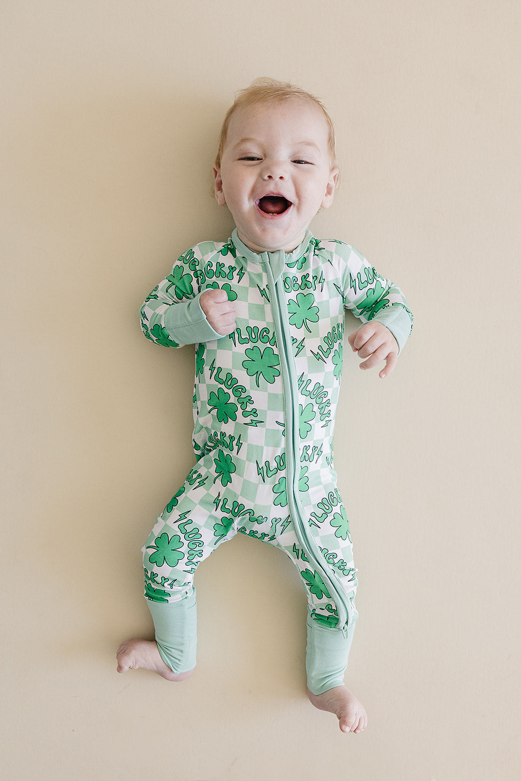 Bamboo Zip Romper | Lucky Shamrock