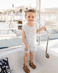 Blue Stripe Short Tank Set