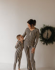 Women's Long Sleeve Bamboo Pajama | Midnight Stripe