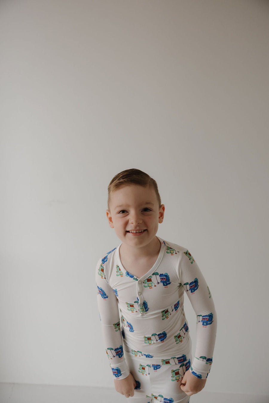 Bamboo Two Piece Pajamas | Charli's Monsters forever french baby