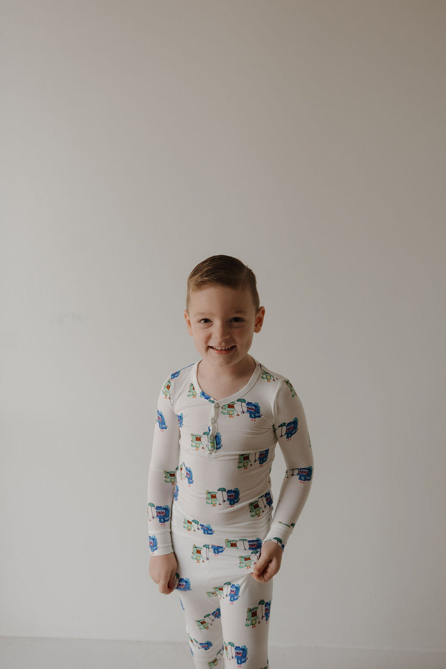 Bamboo Two Piece Pajamas | Charli's Monsters forever french baby