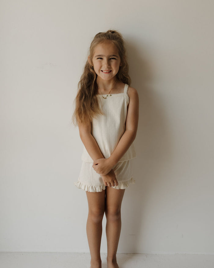 Girl's Ruffle Short Set | Swan forever french baby