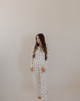 Women's Long Sleeve Bamboo Pajama | White & Black Lightning Bolt
