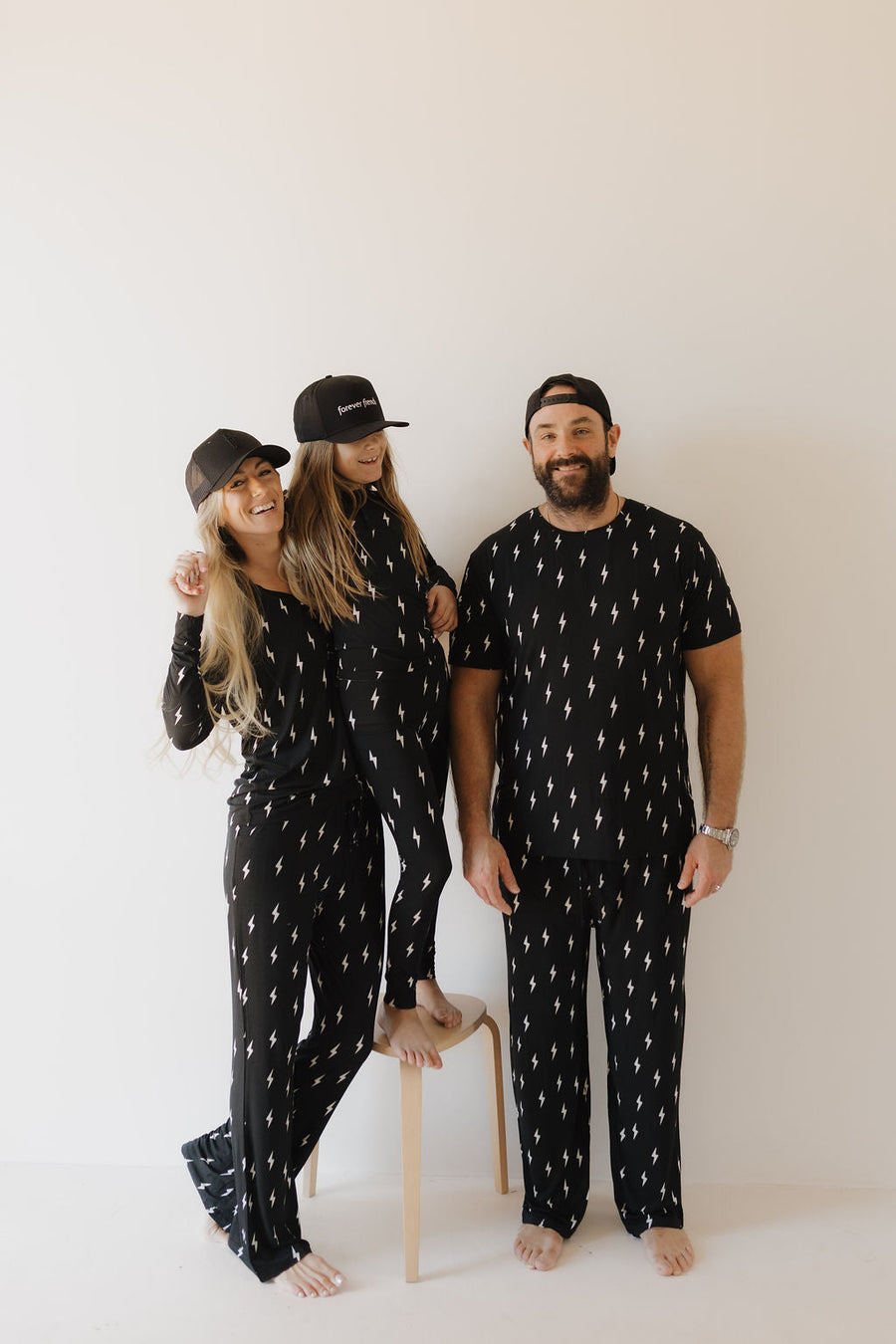 Women's Long Sleeve Bamboo Pajama | Midnight Lightning Bolt forever french baby