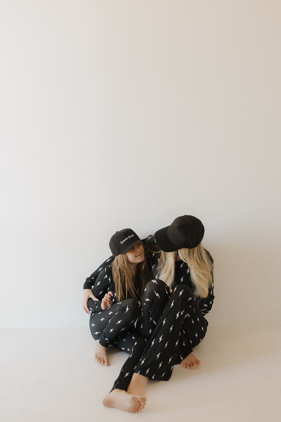 Women's Long Sleeve Bamboo Pajama | Midnight Lightning Bolt forever french baby