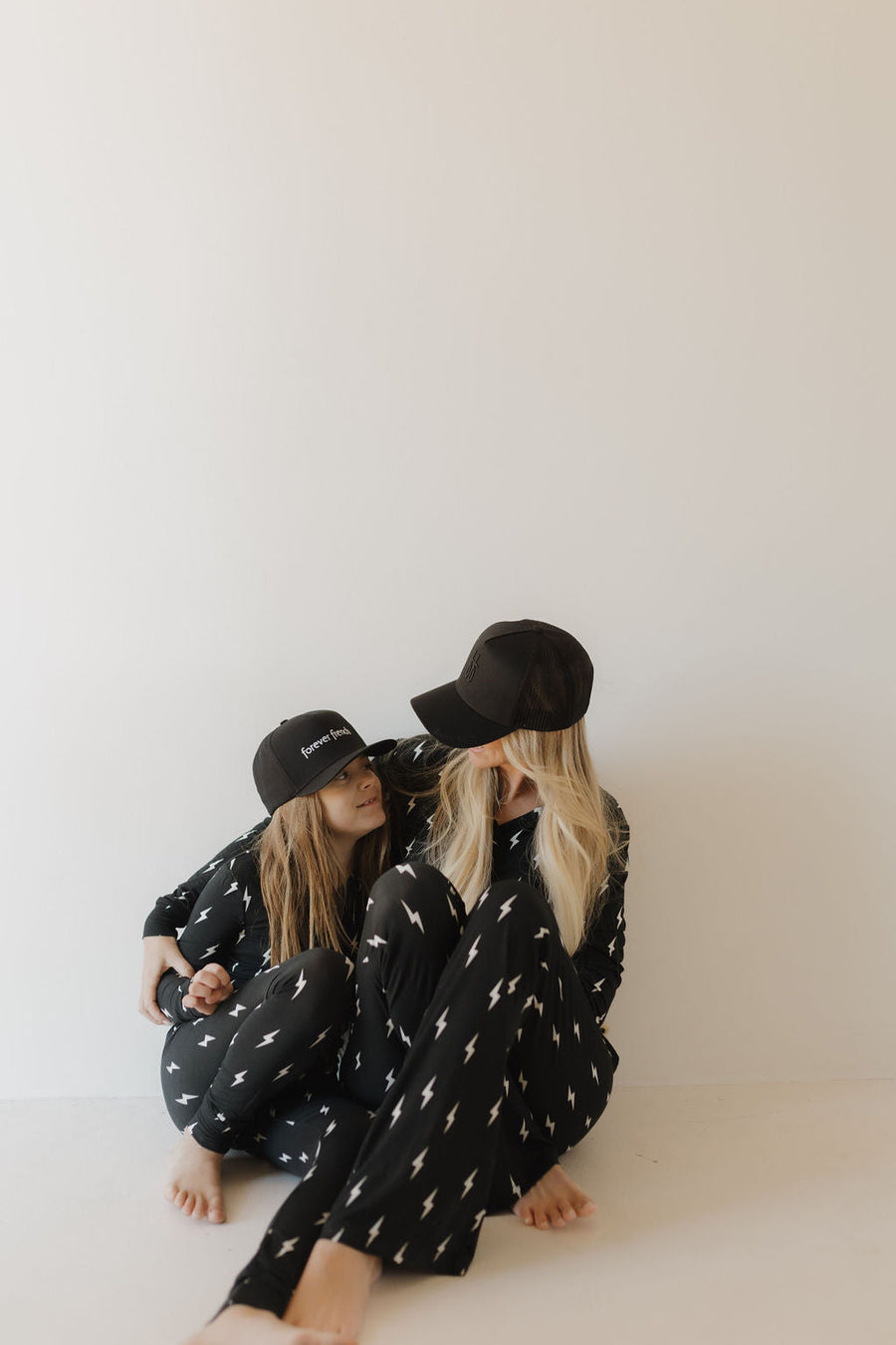 Women's Long Sleeve Bamboo Pajama | Midnight Lightning Bolt forever french baby