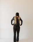 Women's Long Sleeve Bamboo Pajama | Midnight Lightning Bolt