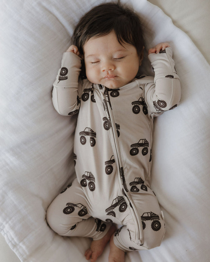 Bamboo Zip Pajamas | Monster Truck forever french baby