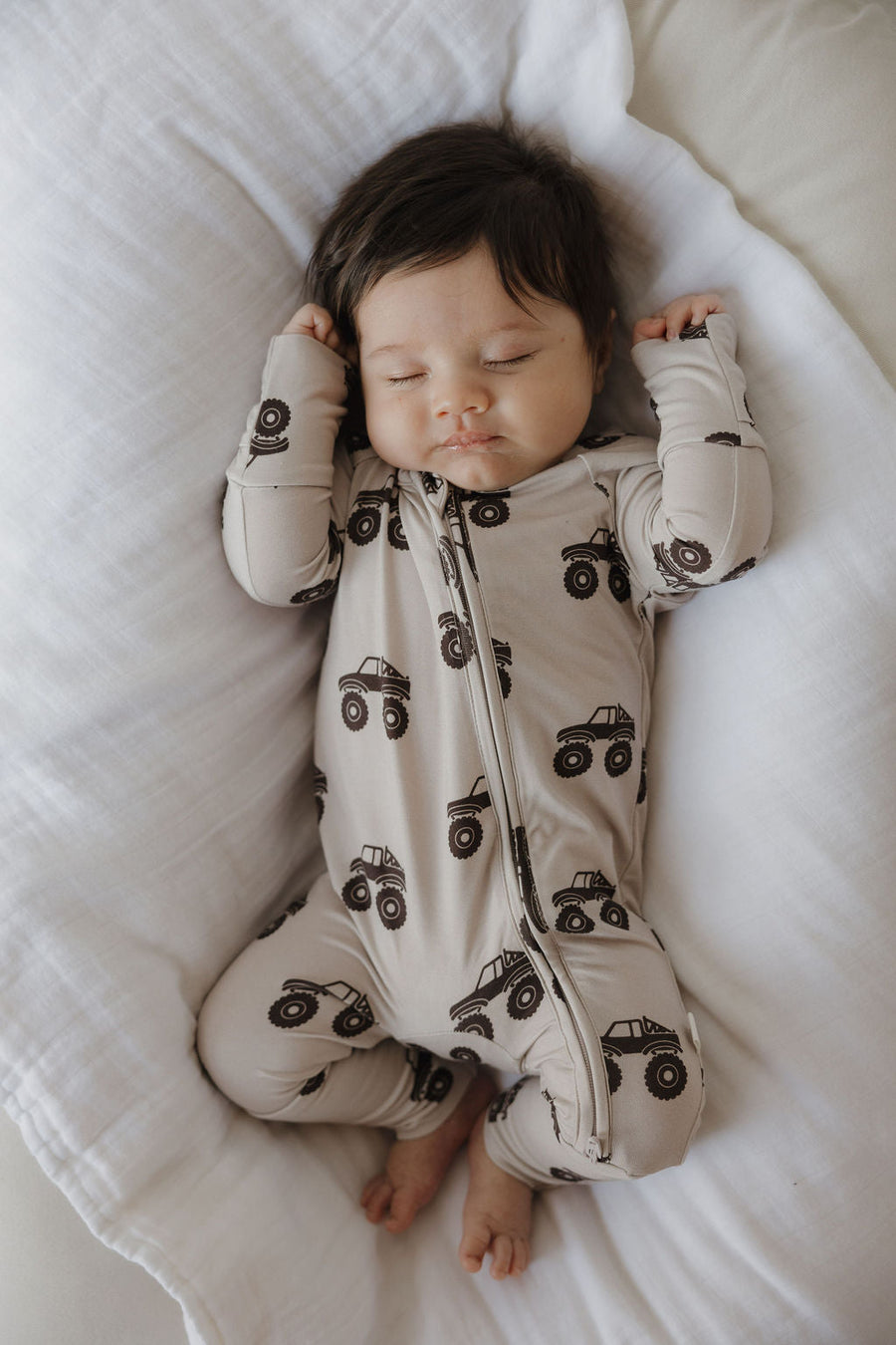 Bamboo Zip Pajamas | Monster Truck forever french baby
