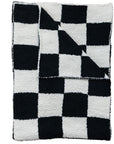 Black + White Checkered Plush Blanket