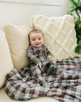 Green Plaid Bamboo Fleece Quilt