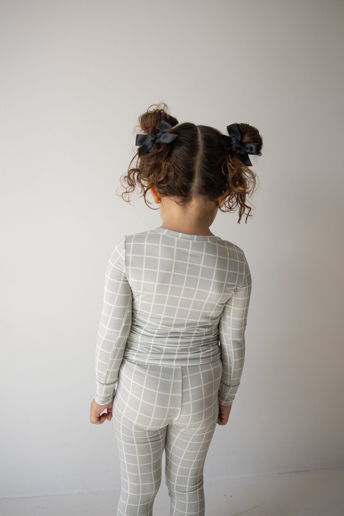 Bamboo Two Piece Pajamas | Foggy Grid forever french baby