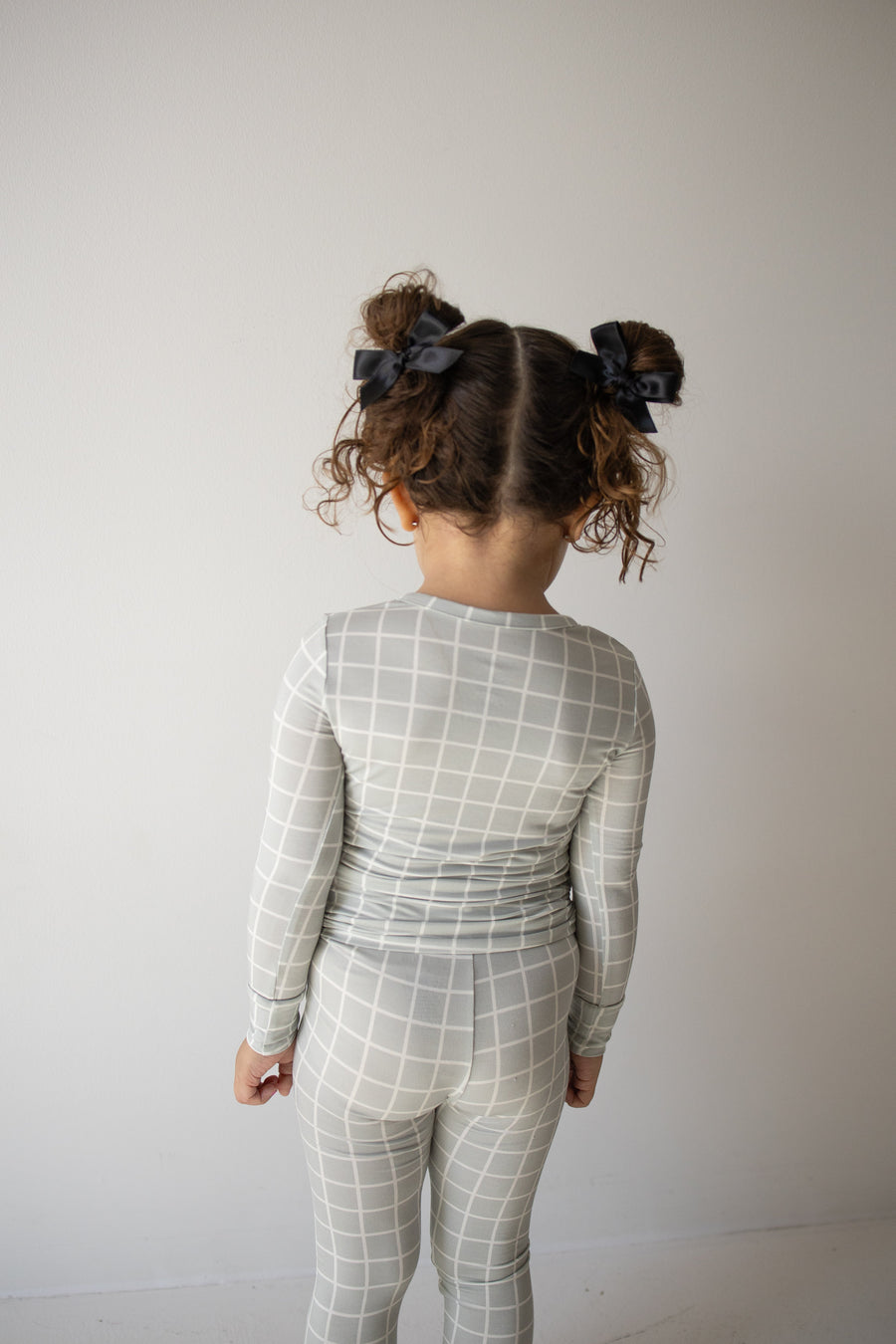 Bamboo Two Piece Pajamas | Foggy Grid forever french baby