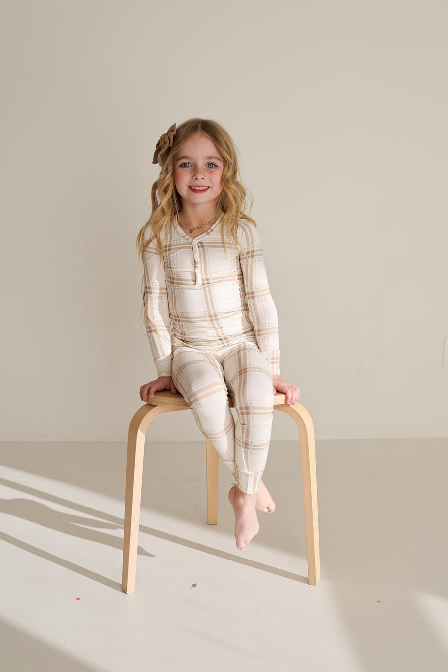 Bamboo Two Piece Pajamas | Ellis Plaid forever french baby