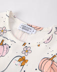 Halloween Pumpkin Ghost Print Cute Girls Dress