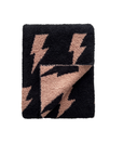 Lightning Bolt Fuzzy Blanket | Mocha