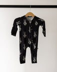 PRE- ORDER ships October 9th |Bamboo Zip Pajamas | Midnight Skelly forever french baby