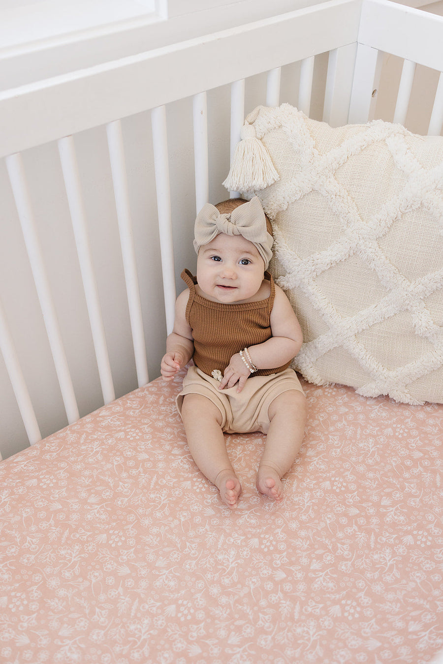 Oatmeal Organic Cotton Ribbed Head Wrap Mebie Baby