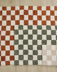 Rust Checkered Plush Blanket