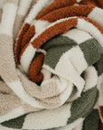 Rust Checkered Plush Blanket