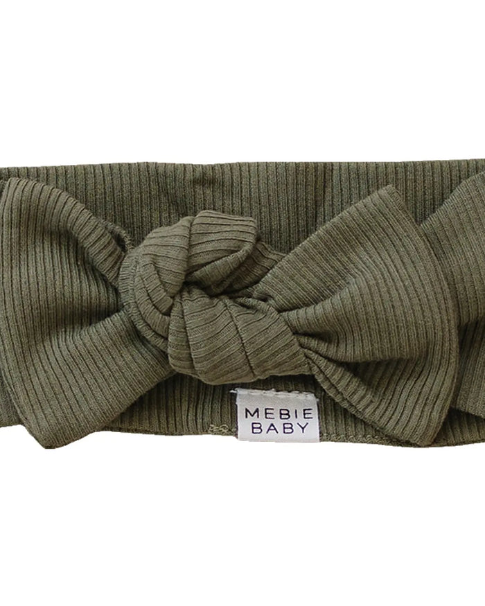 Winter Green Organic Cotton Ribbed Head Wrap Mebie Baby