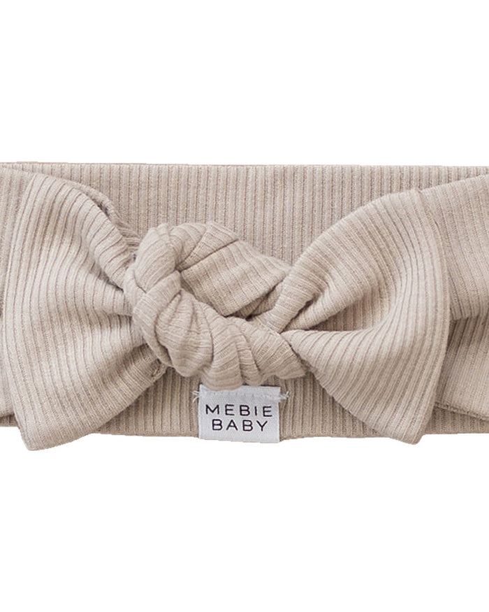 Oatmeal Organic Cotton Ribbed Head Wrap Mebie Baby
