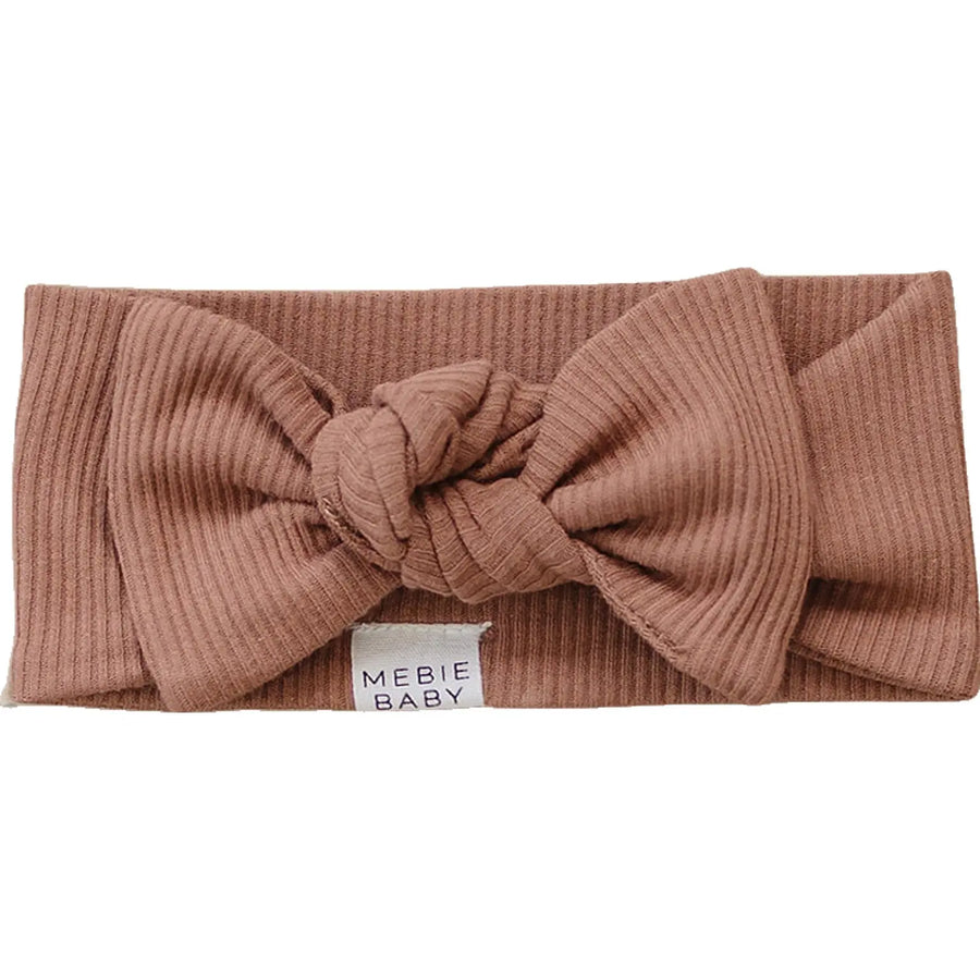 Dusty Rose Organic Cotton Ribbed Head Wrap Mebie Baby